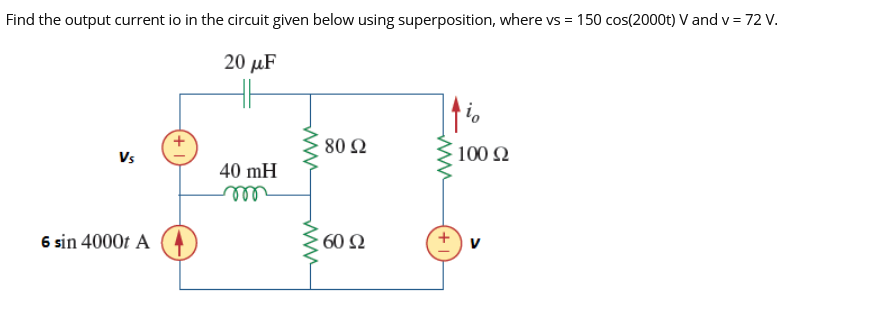 Solved Find the output current io in the circuit given below | Chegg.com
