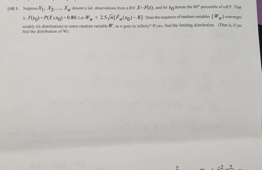 0] 1. Suppose X1,X2,…,Xn denote n iid observations | Chegg.com