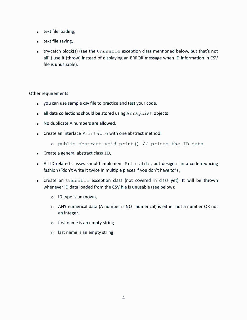 Solved Description Your task is to design and implement a | Chegg.com