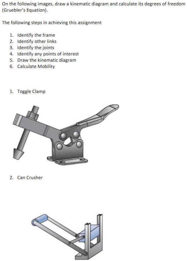 Solved On the following images, draw a kinematic diagram and | Chegg.com