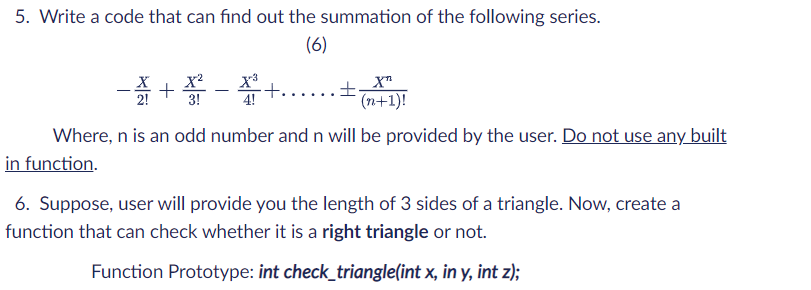 Solved 5. Write a code that can find out the summation of | Chegg.com
