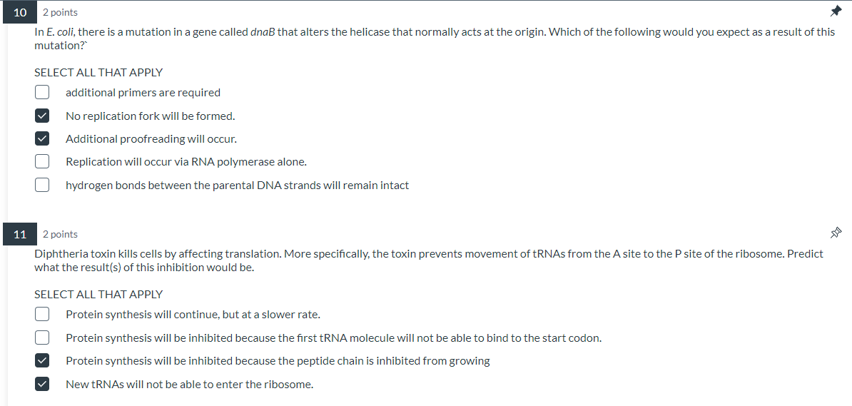 Solved 10 2 points In E. coli, there is a mutation in a gene | Chegg.com