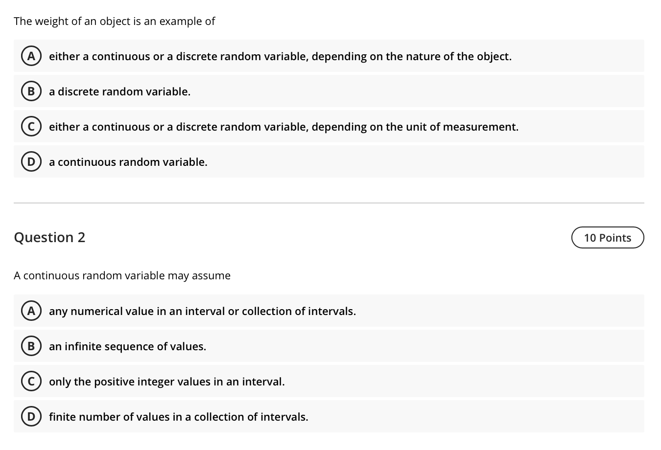 Solved The weight of an object is an example of A either a | Chegg.com