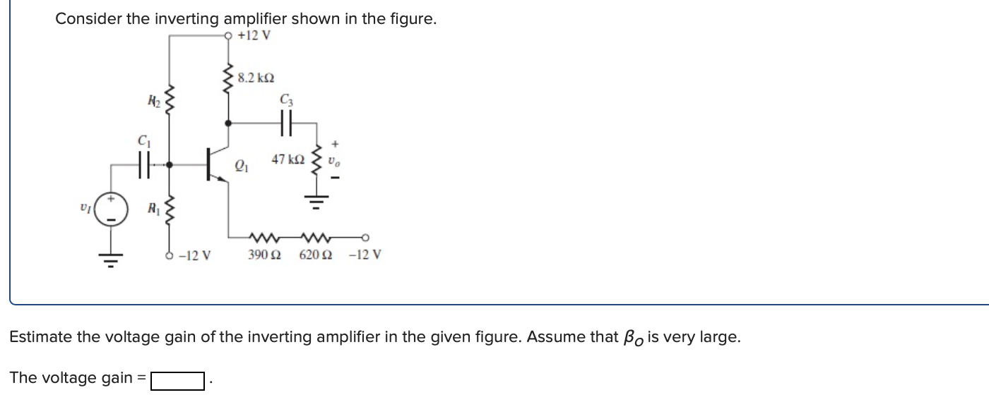 Solved Consider the inverting amplifier shown in the figure. | Chegg.com