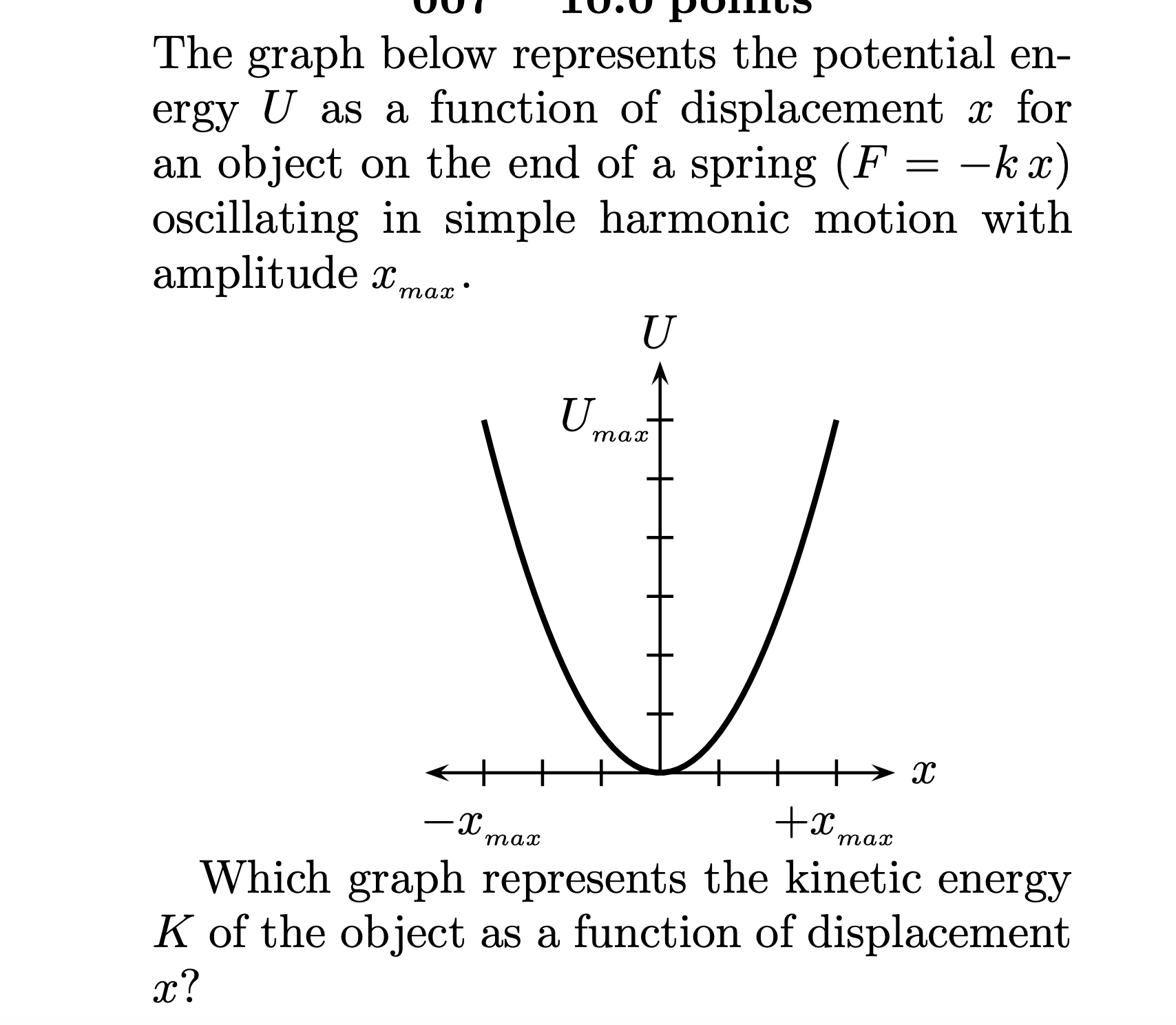 Solved The Graph Below Represents The Potential Energy U As | Chegg.com