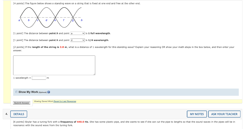 Solved [4 Points] The Figure Below Shows A Standing Wave On | Chegg.com