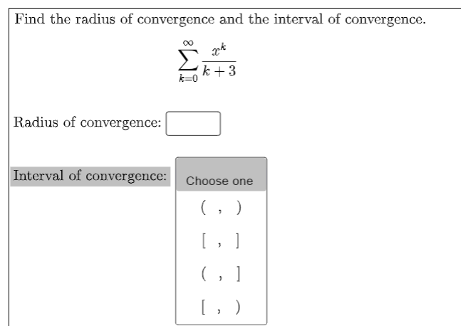 difference between interval of convergence and radius of convergence