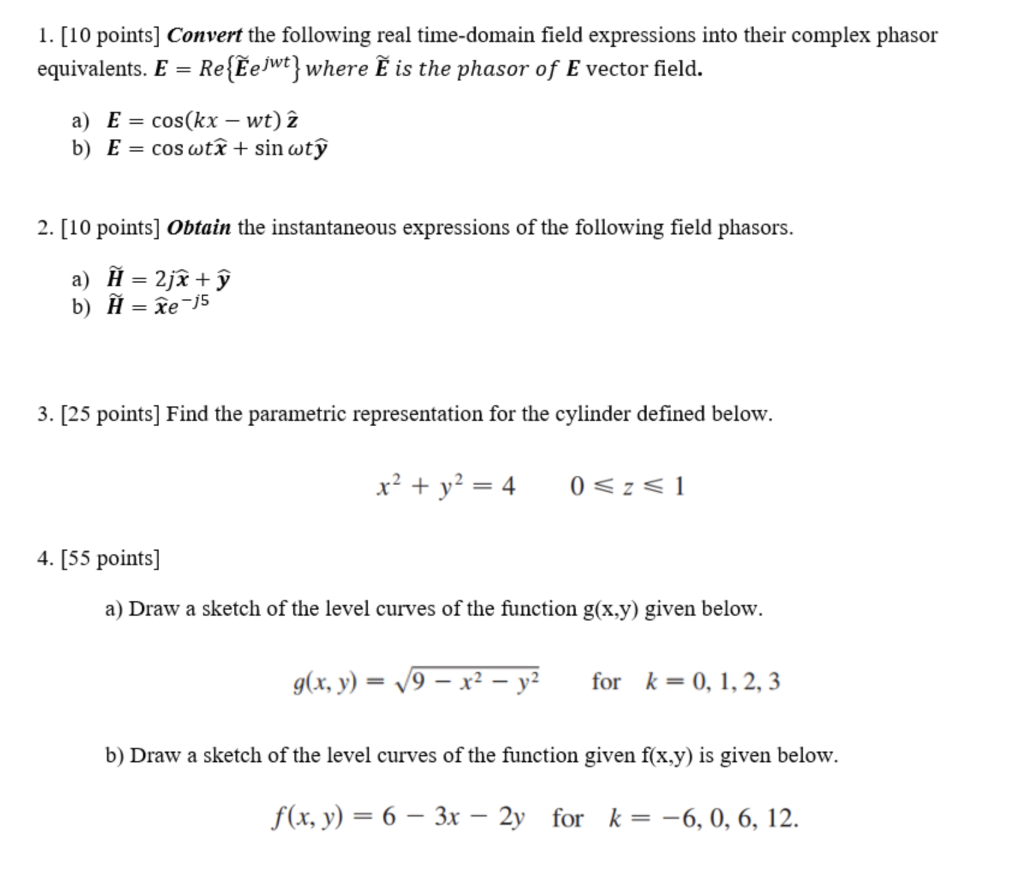 Solved 1. [10 Points] Convert The Following Real Time-Domain | Chegg.Com