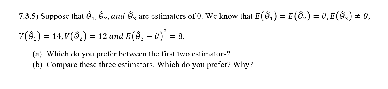 Solved = = = 7.3.5) Suppose that Ô1, 02, and Ôz are | Chegg.com