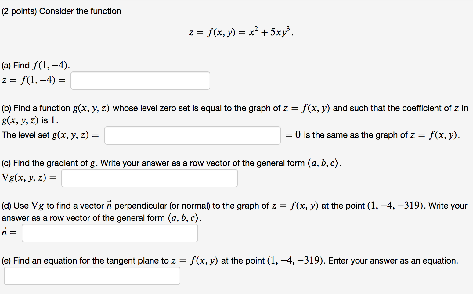Solved 2 Points Consider The Function Z F X Y X Chegg Com
