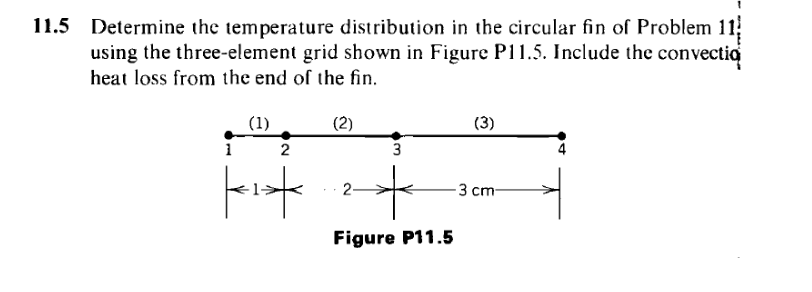 Solved 11.5 ﻿Determine the temperature distribution in the | Chegg.com