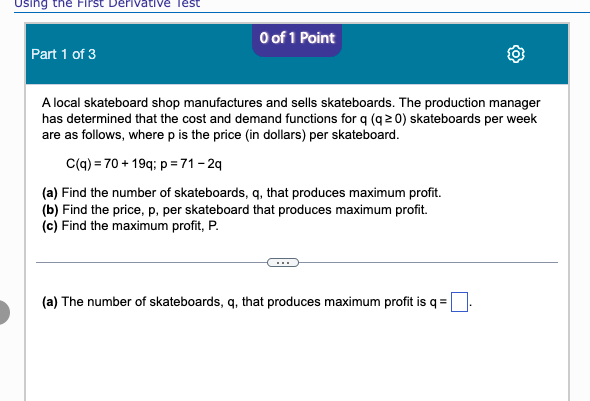 Solved A local skateboard shop manufactures and sells | Chegg.com