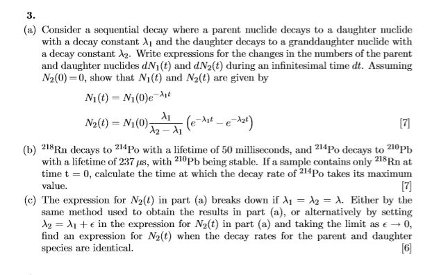 Solved (a) Consider a sequential decay where a parent | Chegg.com