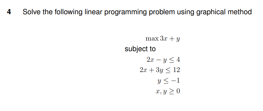 Solved 4 ﻿Solve the following linear programming problem | Chegg.com