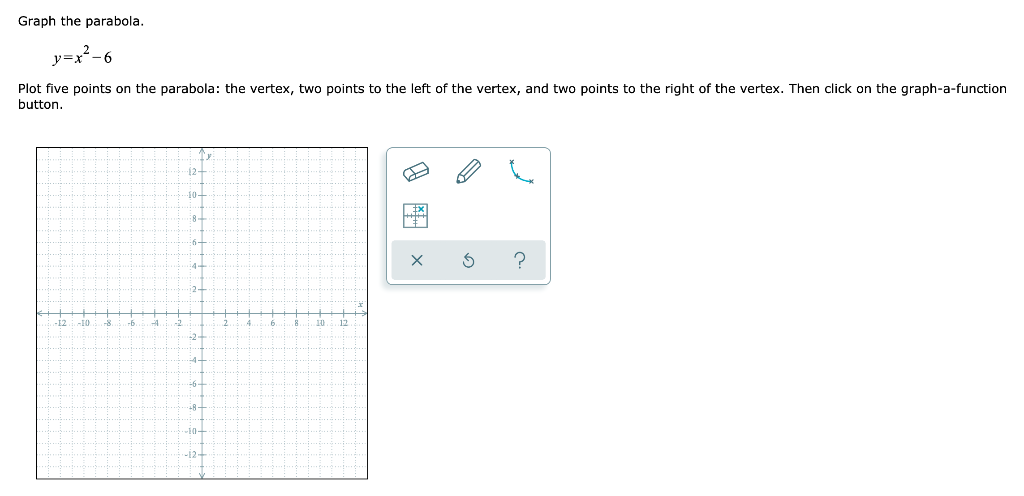 Solved Graph The Parabola Y X2 6 Plot Five Points On The Chegg Com