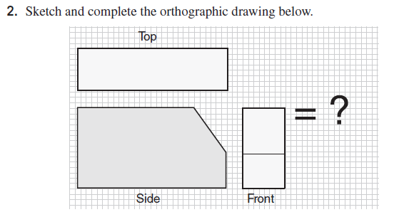 Solved 2. Sketch and complete the orthographic drawing | Chegg.com