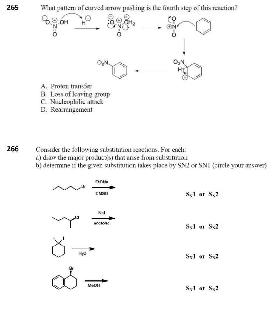 Solved 262 Which of the following mechanistic steps | Chegg.com