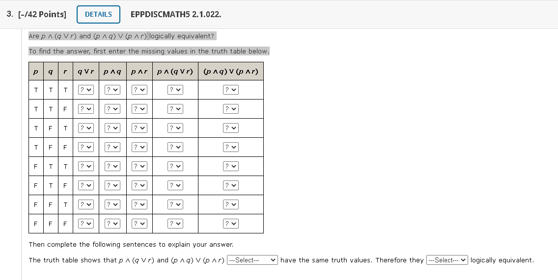 Are P Q R And P Q P R Logically Chegg Com