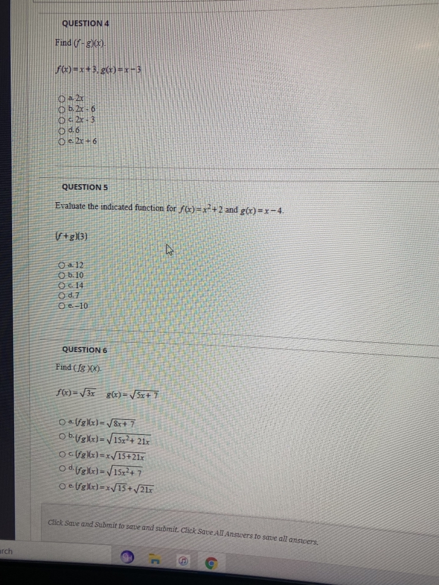 Solved Question 4 Find 3 6 X 3 G X 3 O A 2x O B Chegg Com