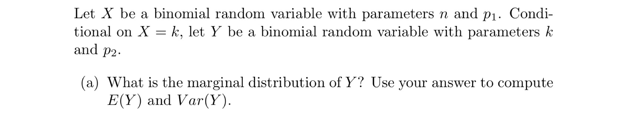 Solved Let X be a binomial random variable with parameters n | Chegg.com