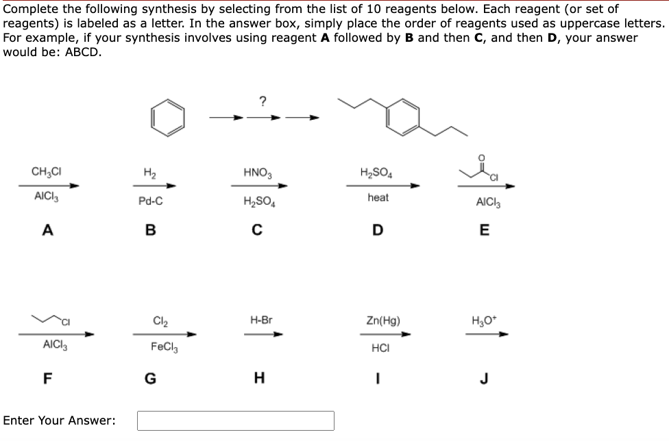 Solved Complete The Following Synthesis By Selecting From | Chegg.com