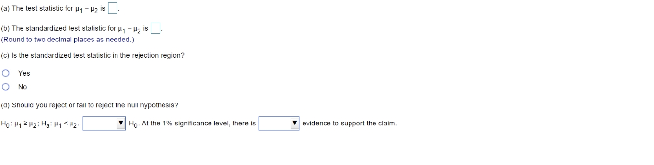 Solved For The Given Data, (a) Find The Test Statistic, (b) | Chegg.com