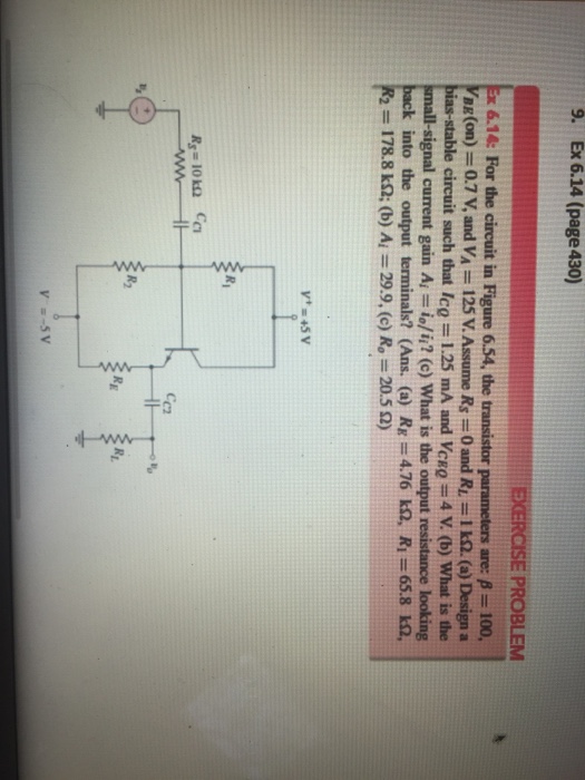 Solved For the circuit in Figure 6.54, the transistor | Chegg.com
