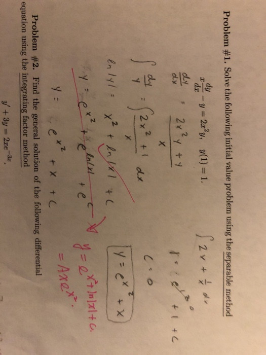 Solved Problem 1 Solve The Following Initial Value Problem Chegg