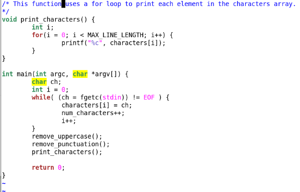Solved I am programming in C. I am trying to remove all | Chegg.com