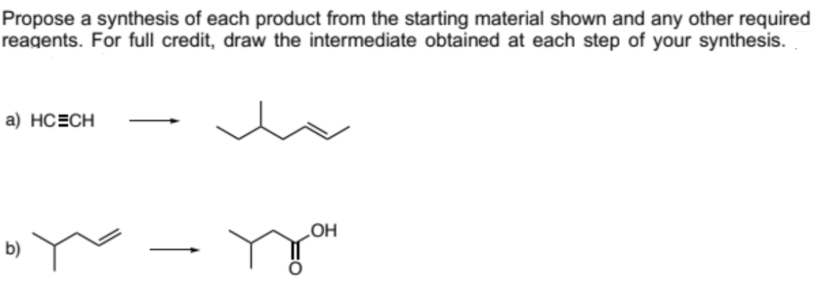 Solved Propose a synthesis of each product from the starting | Chegg.com