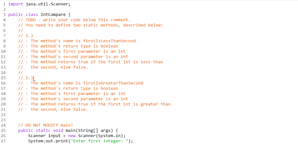 Solved dify the code in the main method. Example output of | Chegg.com