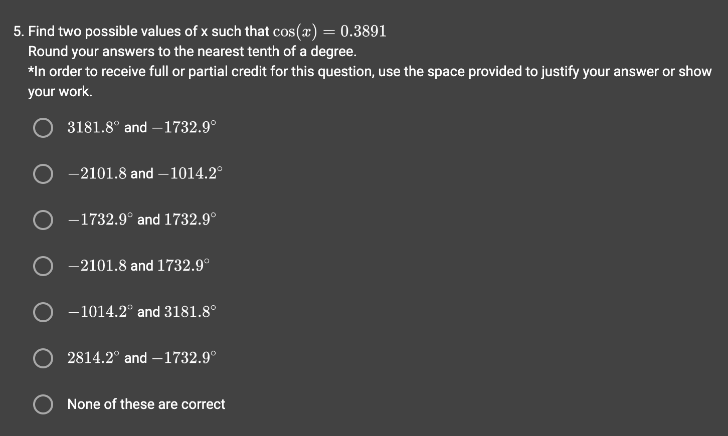 Solved 5. Find two possible values of x such that | Chegg.com