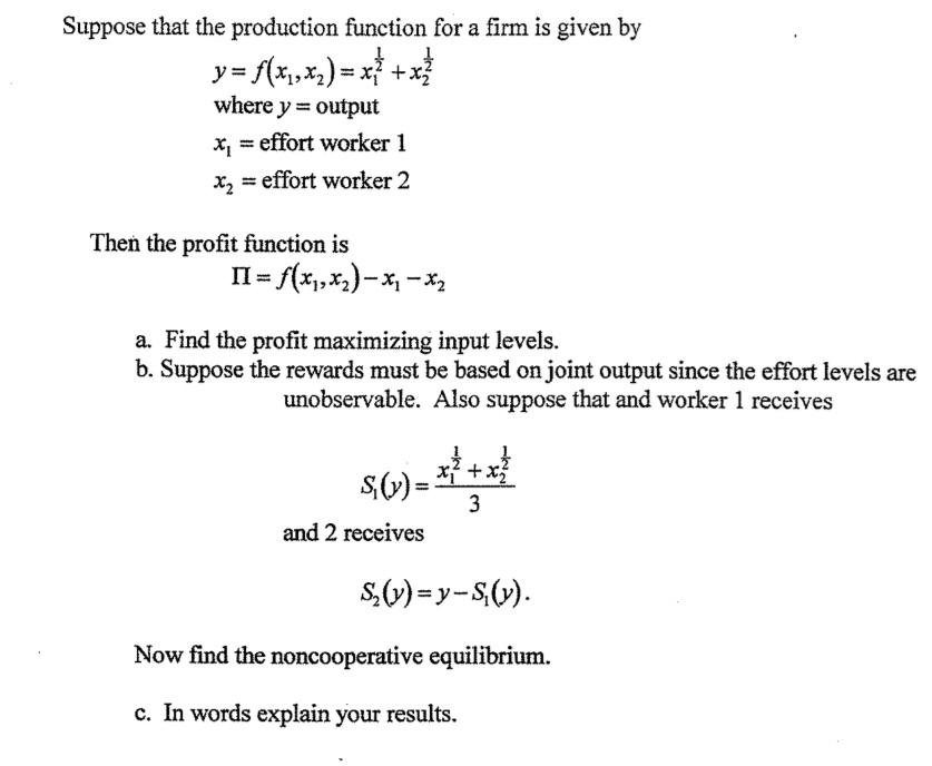 Solved Suppose that the production function for a firm is | Chegg.com