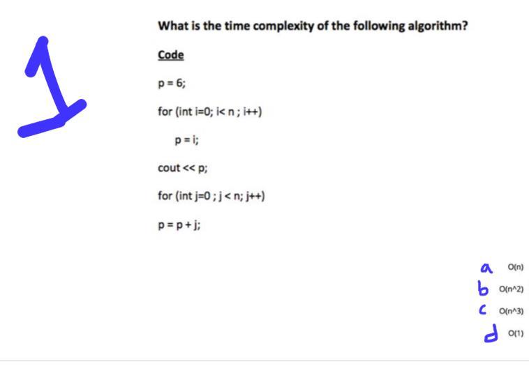 Solved What is the time complexity of the following | Chegg.com