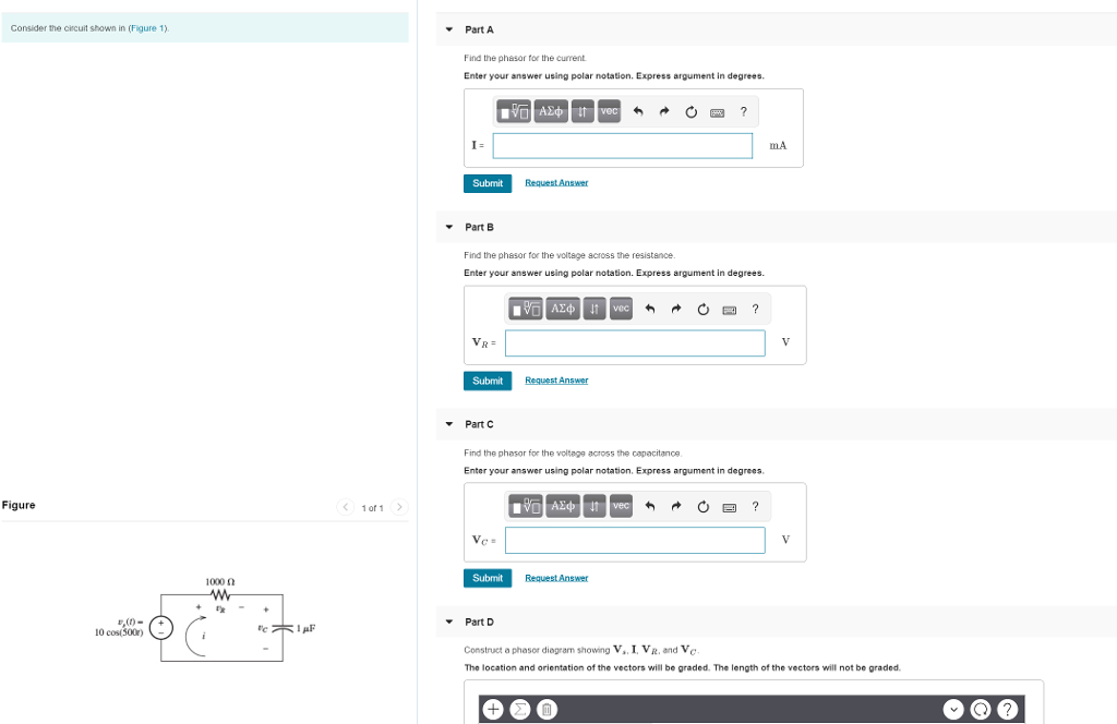 Solved Consider the circuit shown in (Figure 1) Part A Find | Chegg.com