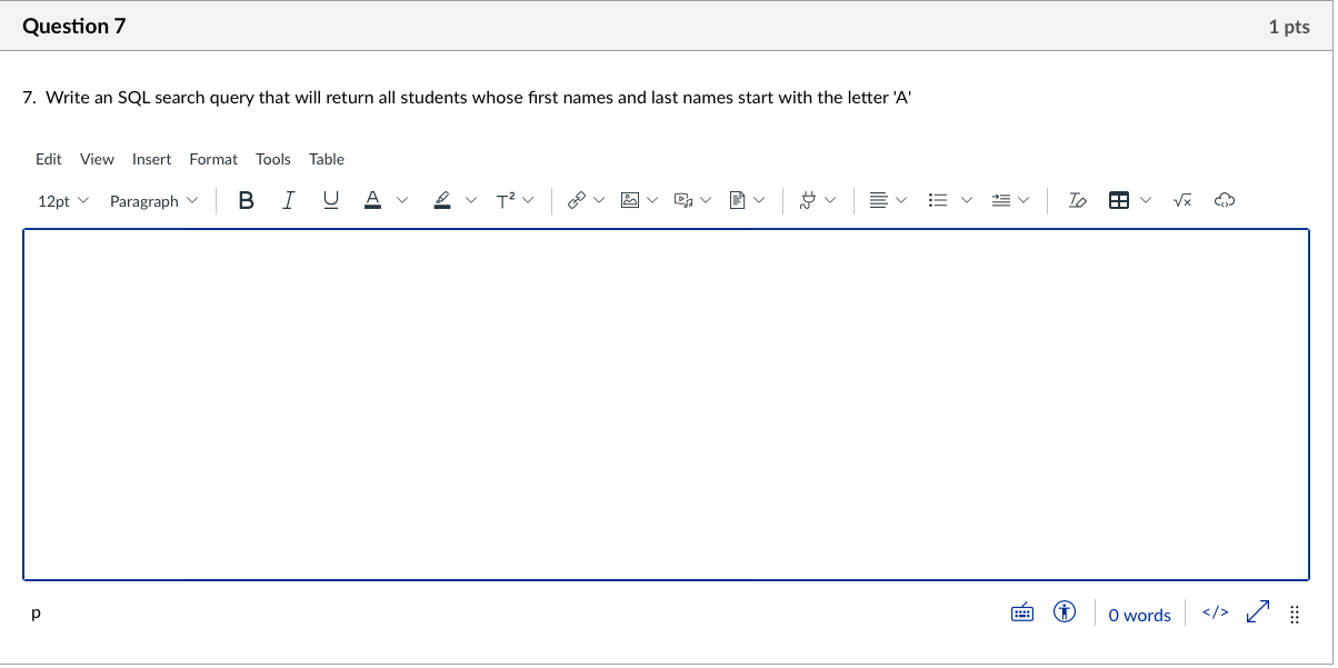 Solved 7. Write an SQL search query that will return all | Chegg.com