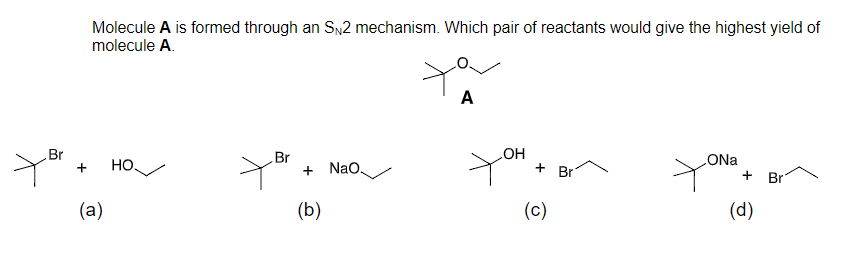 Solved Molecule A is formed through an Sn2 mechanism. Which | Chegg.com