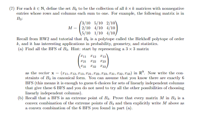 Solved (6) Consider the following polyhedron in canonical | Chegg.com