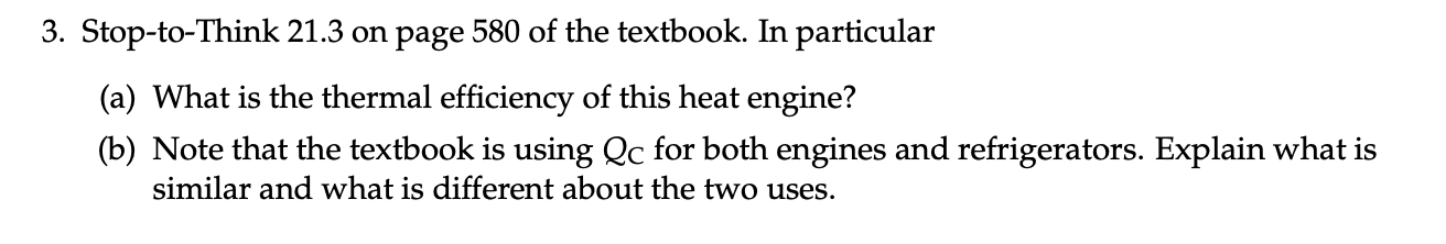 Solved STOP TO THINK 21.3 What is the thermal efficiency of | Chegg.com