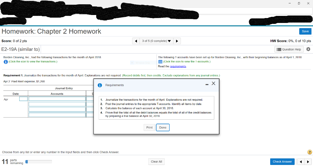 Solved - X Homework: Chapter 2 Homework Overview question 3 | Chegg.com