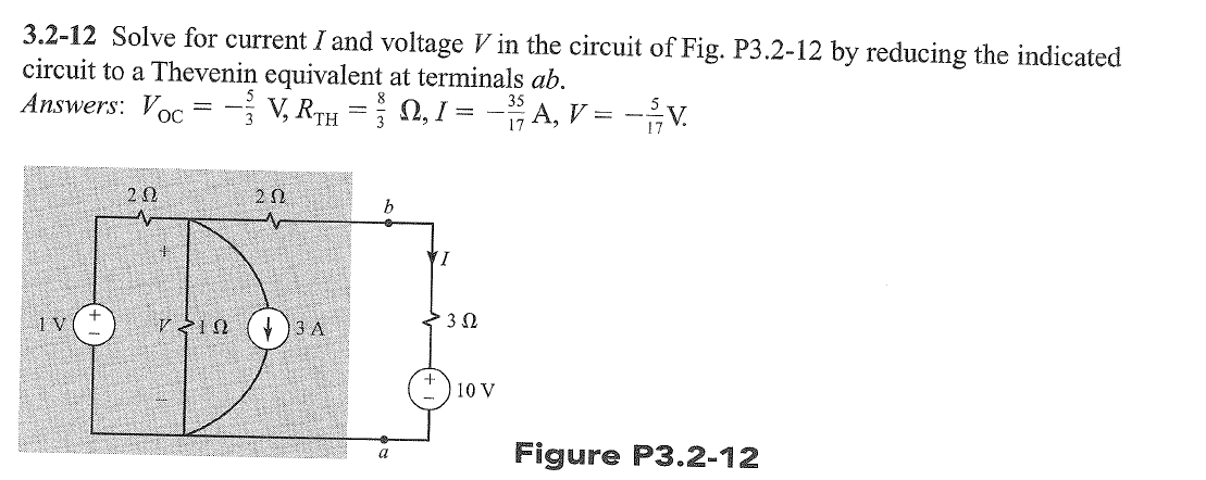 Solved 3.2-12 Solve for current I and voltage V in the | Chegg.com