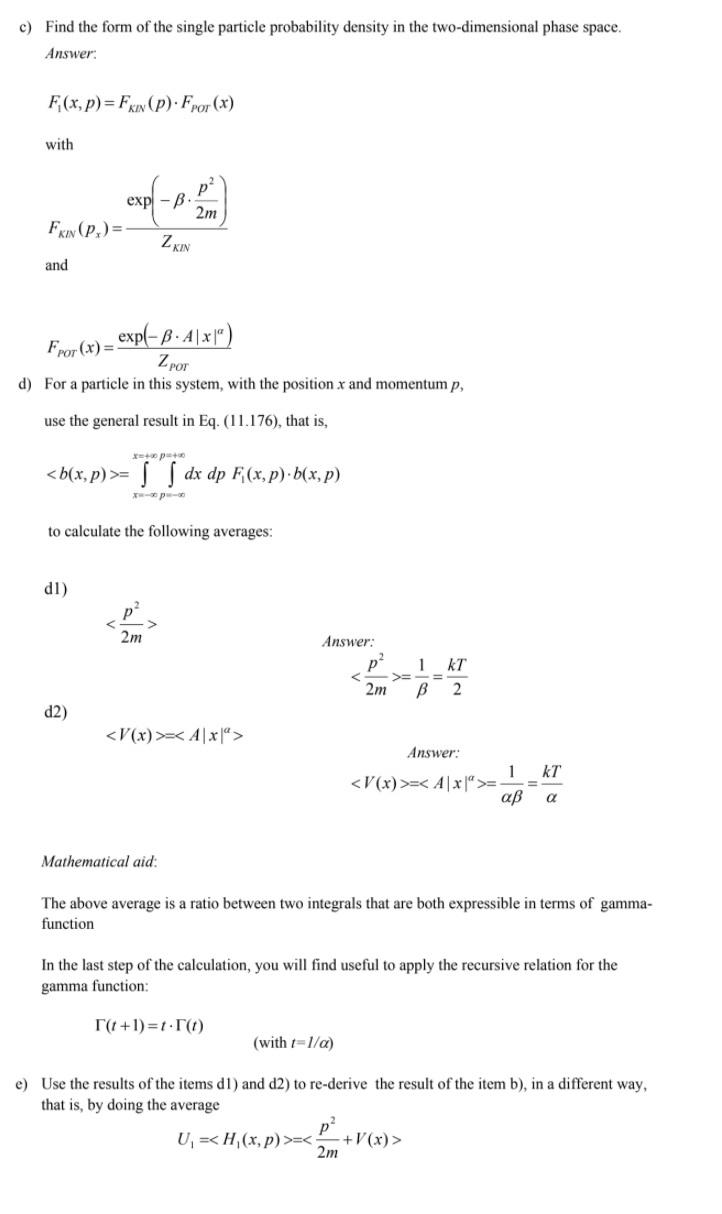 Solved Problem 11: Consider a single particle of mass m | Chegg.com