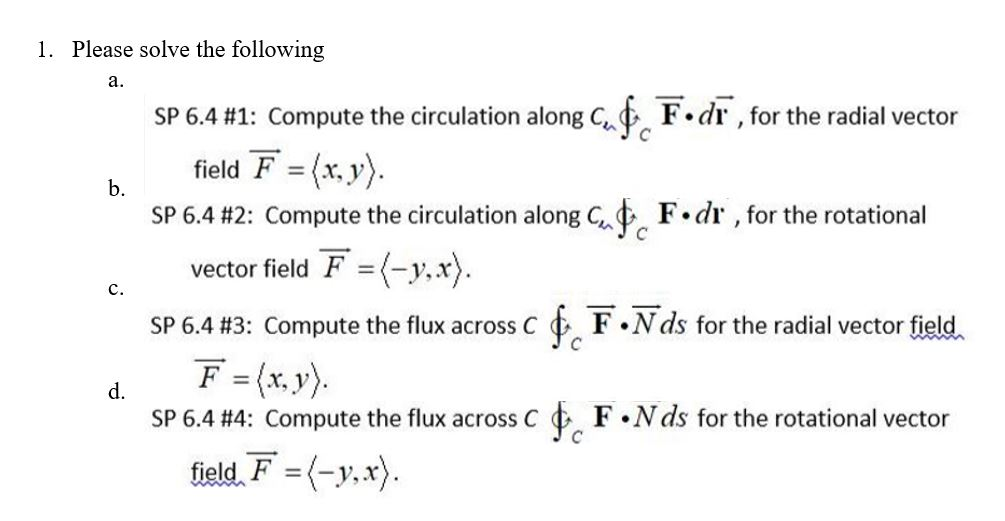 Solved 1. Please solve the following SP 6.4 #1: Compute the | Chegg.com
