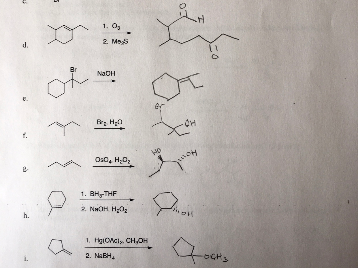 Solved 6. Draw the major product for each of the following | Chegg.com