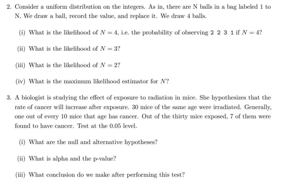 Solved 2. Consider a uniform distribution on the integers. | Chegg.com