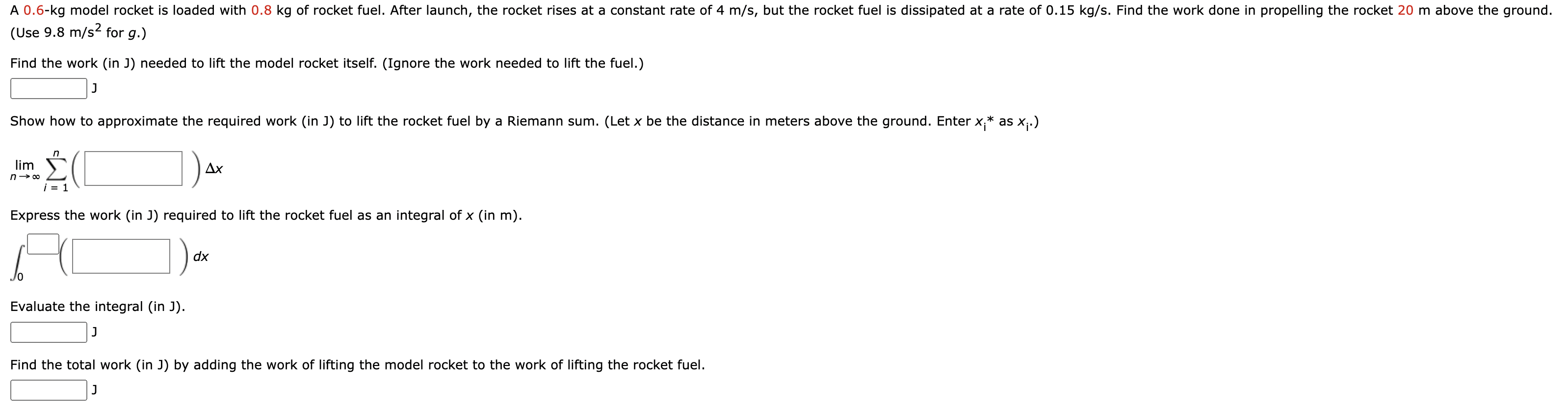 Solved (Use 9.8 m/s2 for g.) Find the work (in J) needed to | Chegg.com