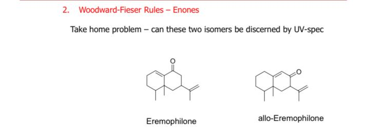 Solved 2. Woodward-Fieser Rules - Enones Take home problem 