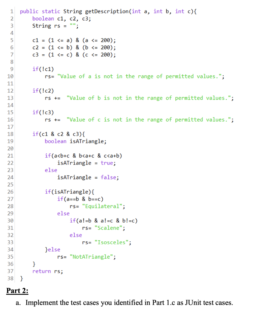 Solved c. Develop a set of test cases to achieve full | Chegg.com