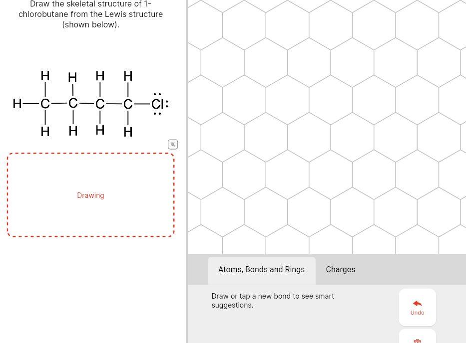 Solved Draw the skeletal structure of 1- chlorobutane from | Chegg.com