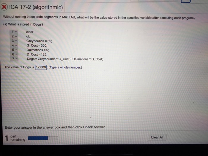 Solved ICA 17-2 (algorithmic) Without running these code | Chegg.com